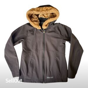 Marmot Women's Black Softshell Jacket M Faux Fur Hood